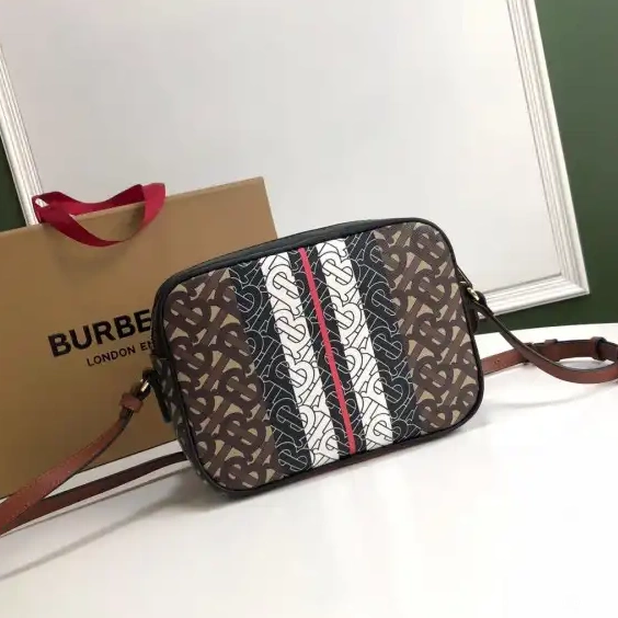 Official FirstBag Ru BURBERRY Medium E-canvas Monogram Bag Stripe Camera 0520